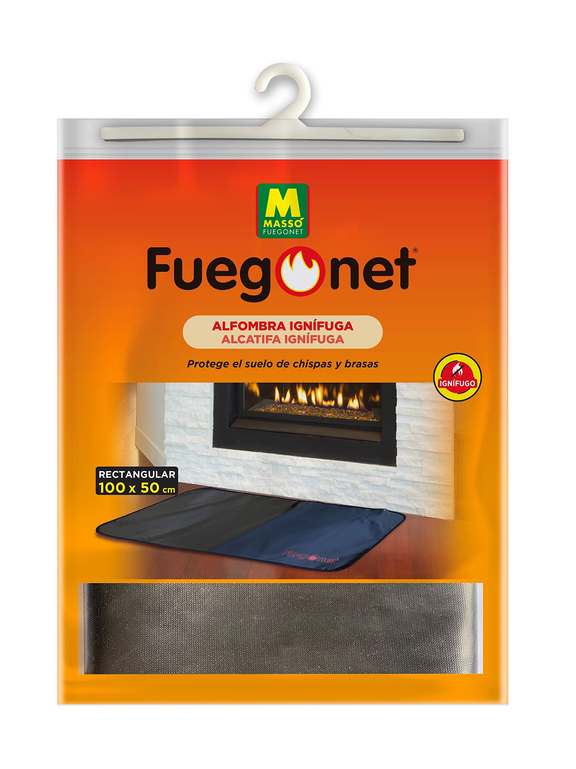 FUEGO NET fuegonet 231437 Fireproof Rug 6.5 x 50 x 6.5 cm Black