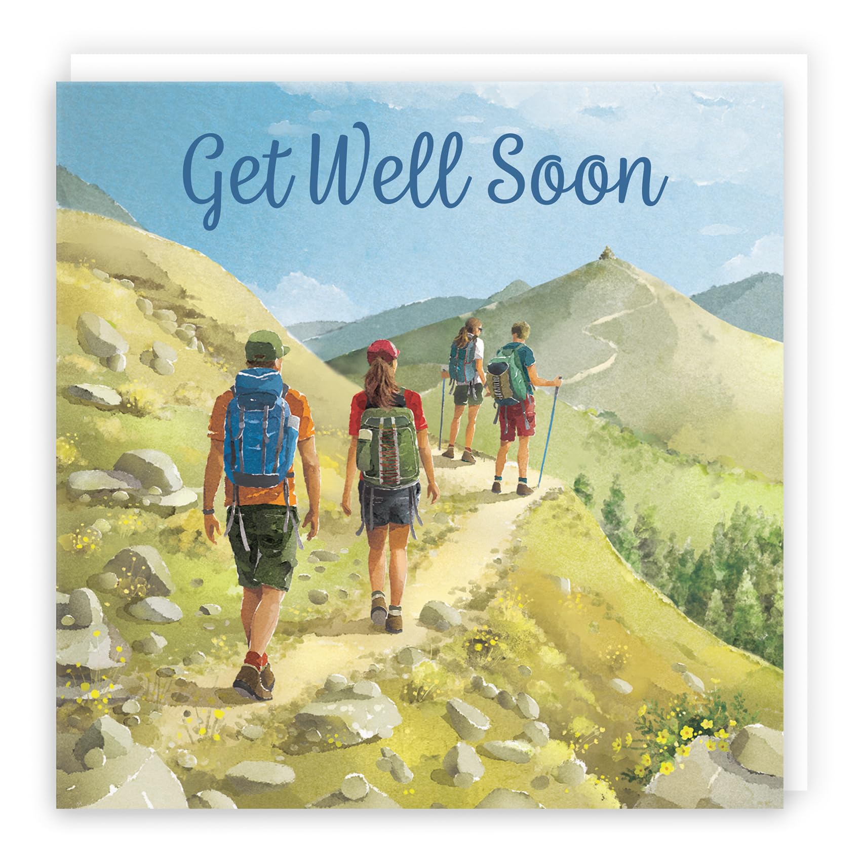 Hunts England - Walking Get Well Soon Card For Him, Her - Milo's Gallery - Walkers Get Well Card - Feel Better Soon Card For Hiking Fans - For Boys, Girls, Men, Women