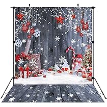 POYCTRIN 8x6FT Christmas Gingerbread House Backdrop Winter Glitter Tree Party - View #8