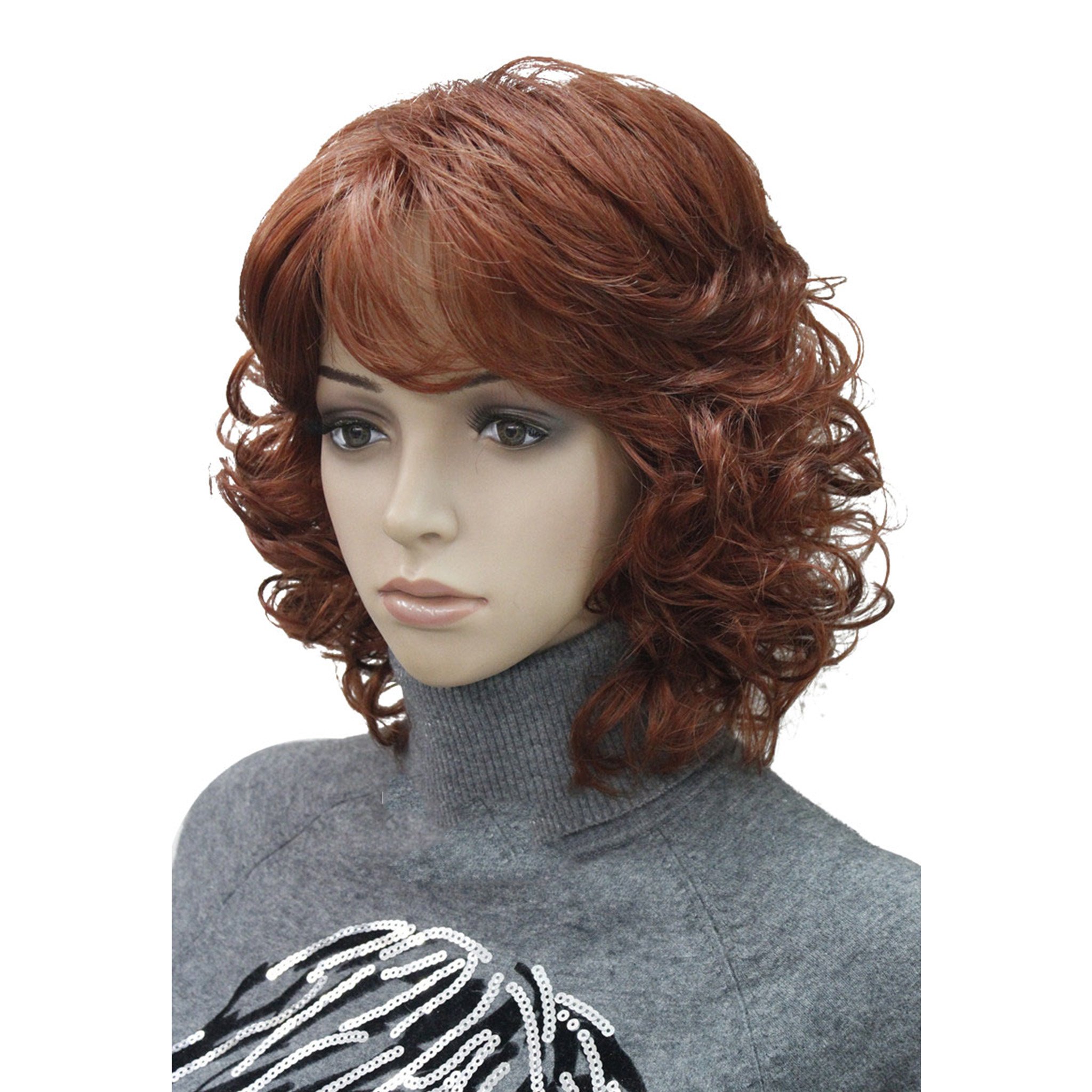 Lydell Women's Wigs Short Curly Hair Natural Synthetic Full Wig 4 Colors
