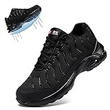 LARNMERN Air Cushion Steel Toe Shoes for Men Wide
