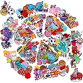 Tigeen 202 Pcs Random Assorted Styles Embroidered Patches Iron on Patches Bulk DIY Sew on Appliqueing Repair Colorful Decor for Clothing Decorative Hats, Bags, Backpacks, Clothes, Backpacks