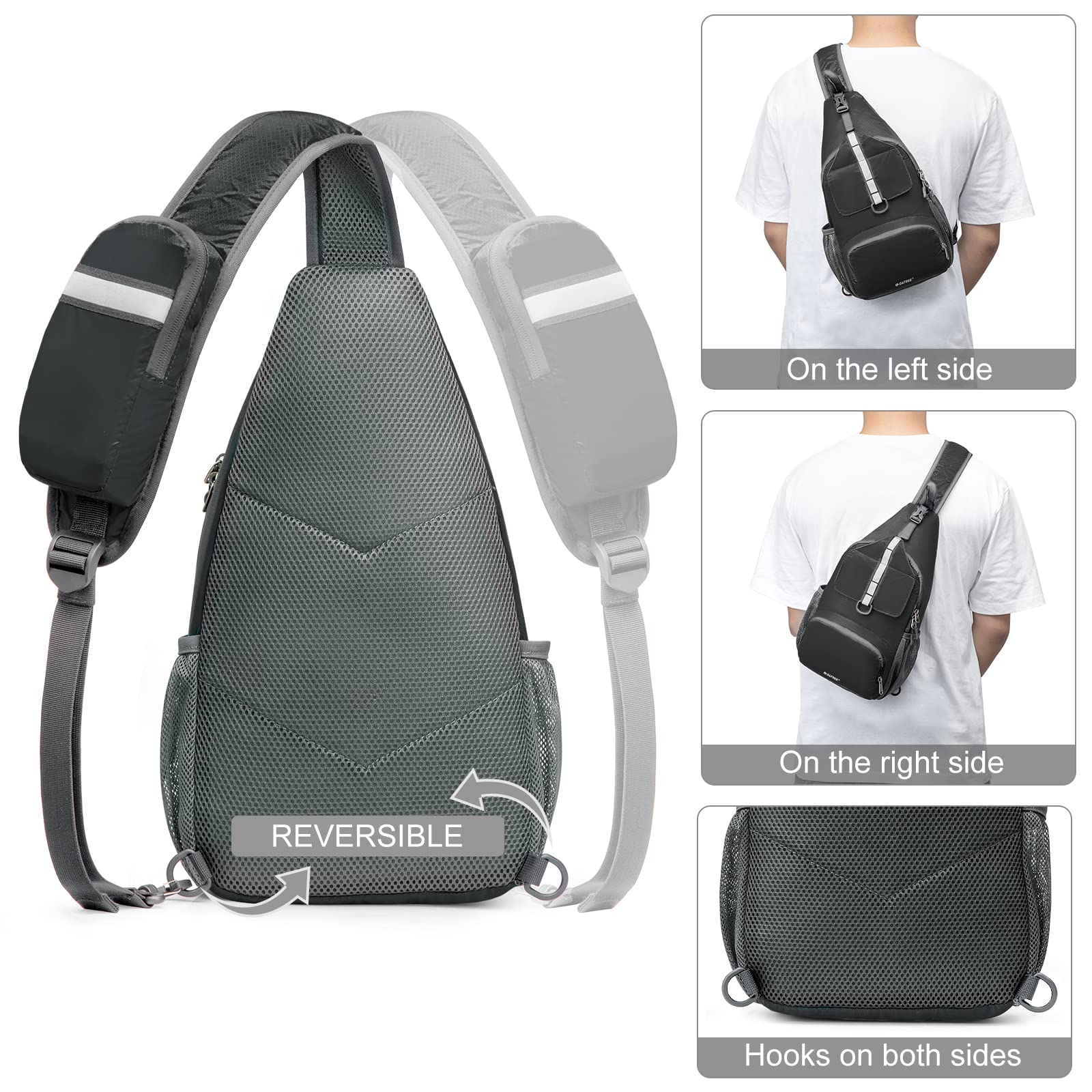 G4Free Packable Sling Backpack, Small Crossbody Sling Bag Travel Hiking Daypack Casual Foldable Shoulder Chest Bag