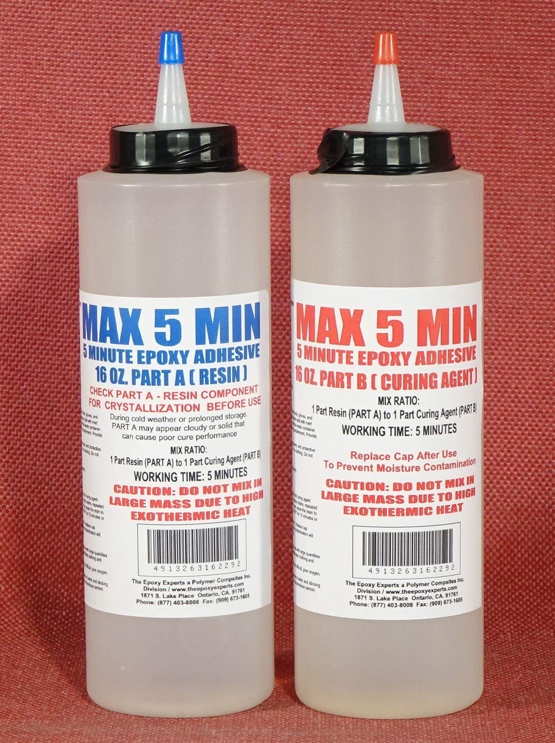 MAX 5 MIN A/B 5 Minute Set Time Epoxy Glue, 32Fl.Oz Kit (1 Quart) Low