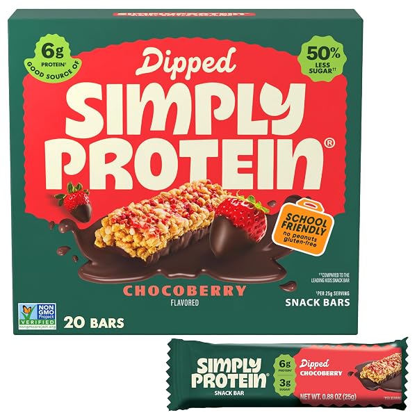 SIMPLY PROTEIN DIPPED BARS CHOCOBERRY 5X.88OZ