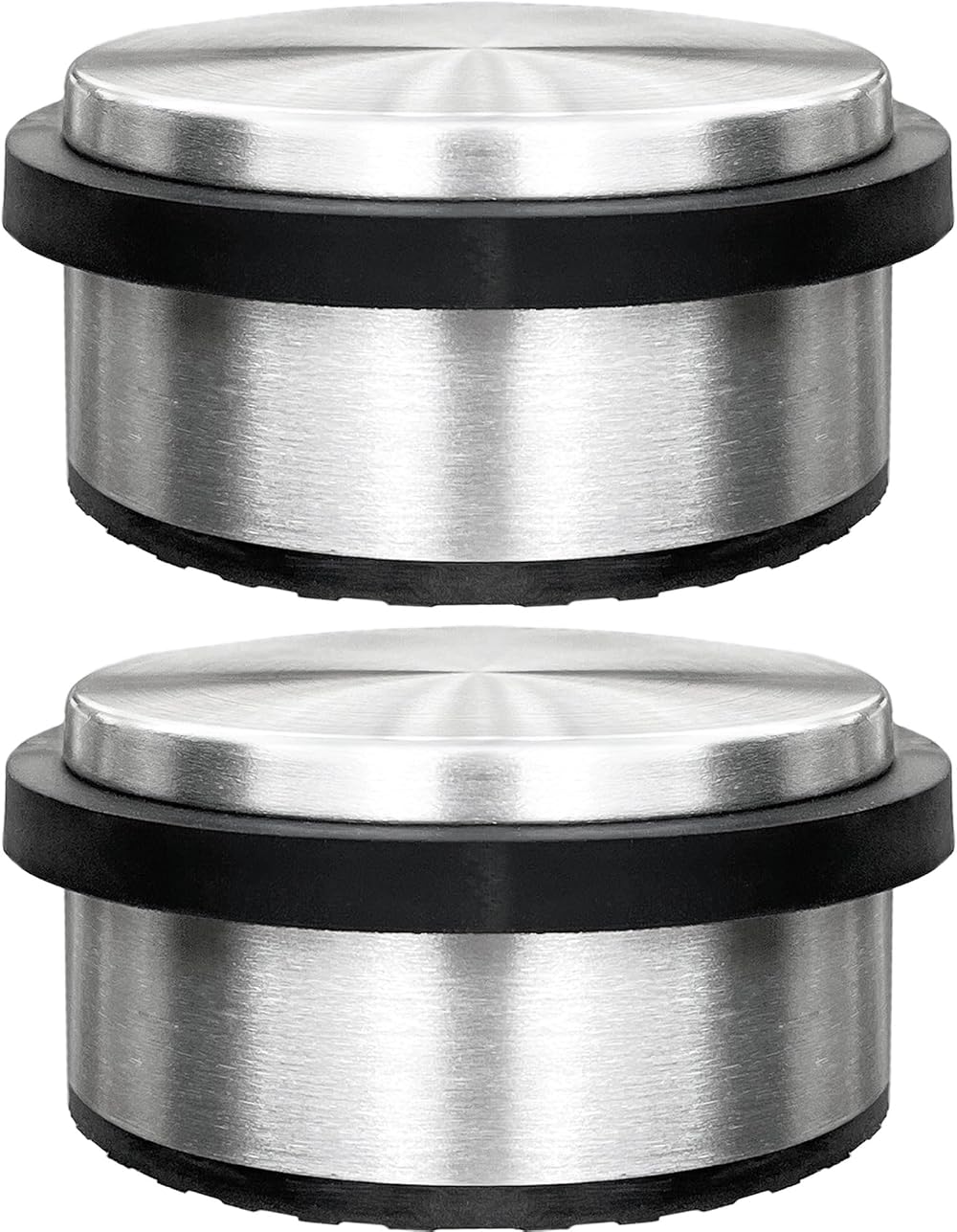 Smiths Stainless Steel Door Stops 2 Pack Heavy Duty Metal Round 10.3cm