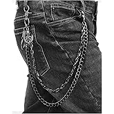 SISICHIC Skull Anchor Pants Pocket Chain Belt: Heavy Jean Wallet Chain, Rockstar Streetwear Goth Punk Accessories