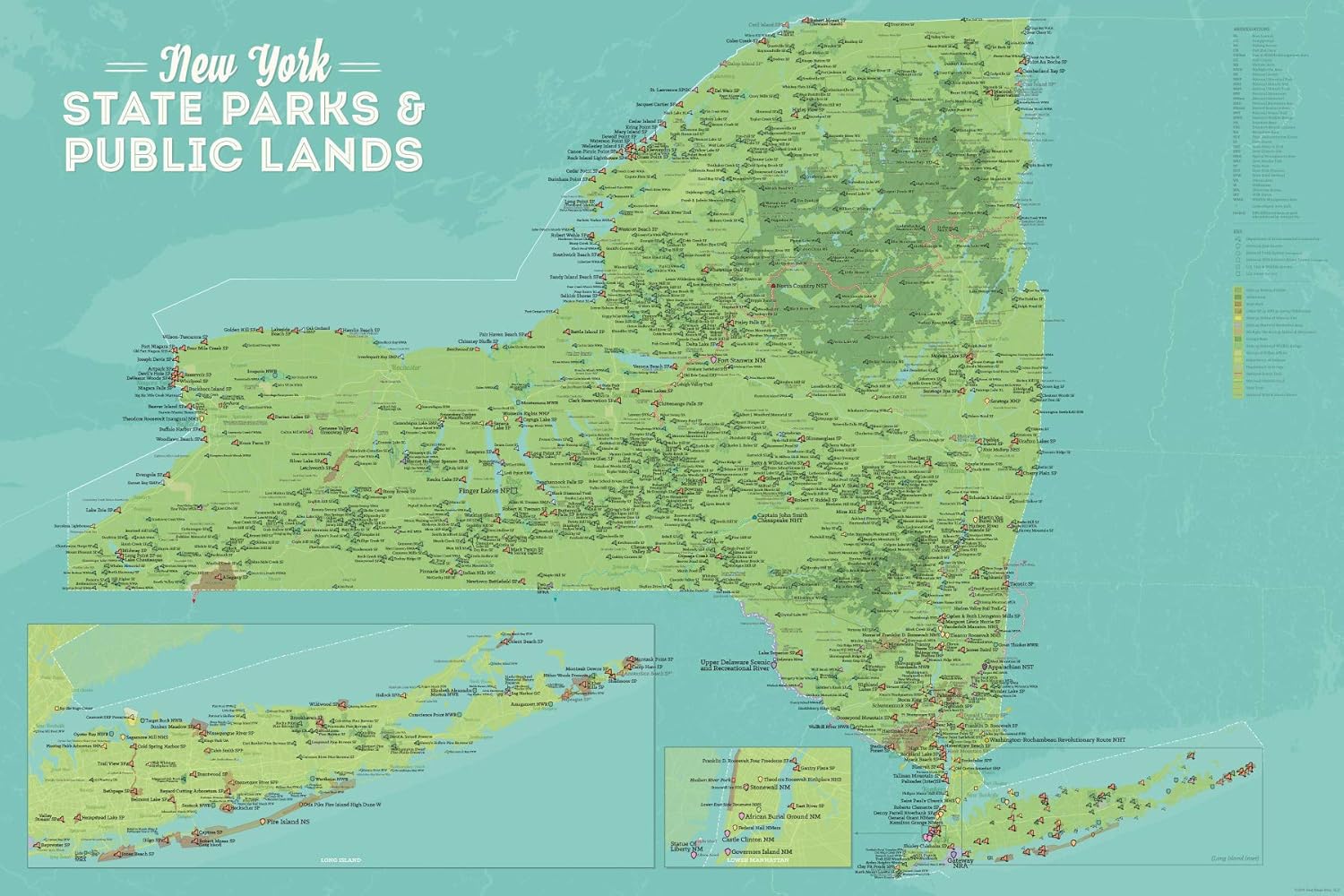 map of new york state parks Amazon Com Best Maps Ever New York State Parks Public Land Map map of new york state parks