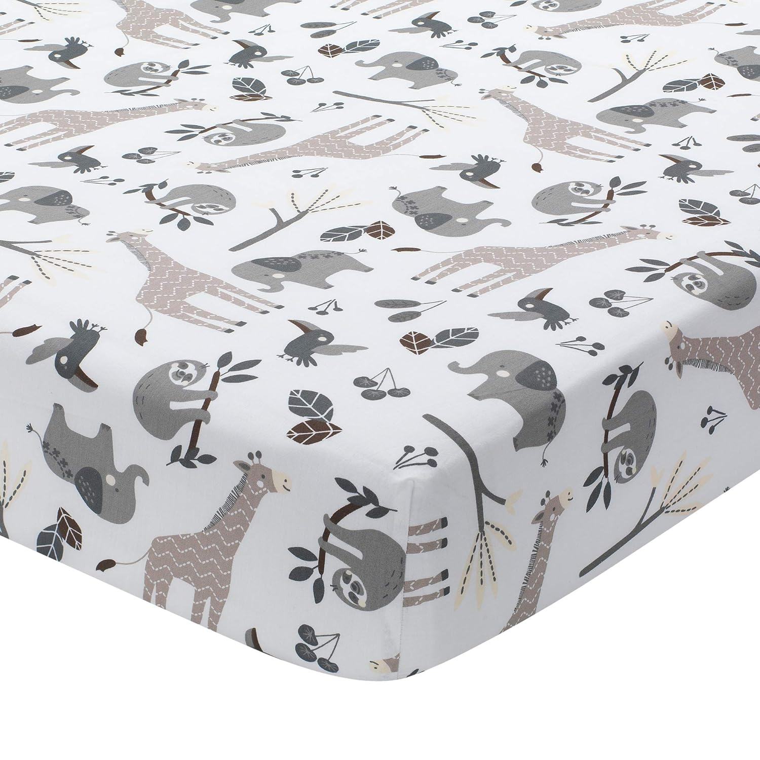 gray crib sheet