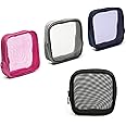 Patu Mesh Travel Toiletry Bag, Transparent Standing Pouch, Portable Shaving Washing Kits Organizer, Personal Care Trip Case, 4 Packs, Size S, Color