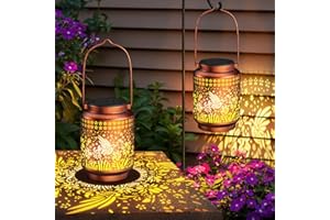 KOOPER 2 Pack Solar Lanterns Outdoor Waterproof Birthday Gifts for Women Mon Grandma, Upgraded Hummingbird Hanging Solar Lantern Lights Outdoor, 2 Modes Metal Outdoor Decoration for Yard, Patio