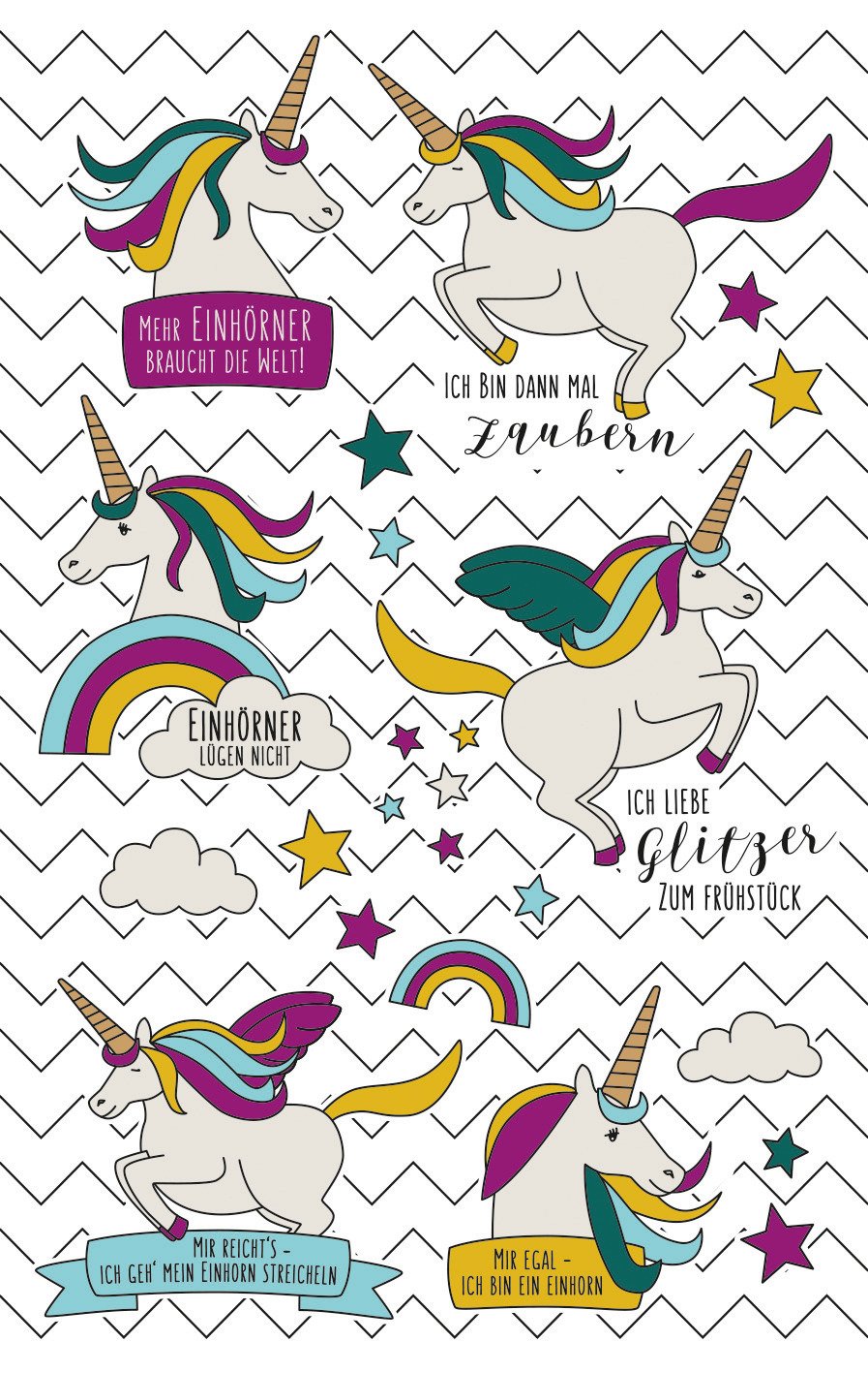 Avery Zweckform Sticker 76X120 MM 2BG Unicorn Popart