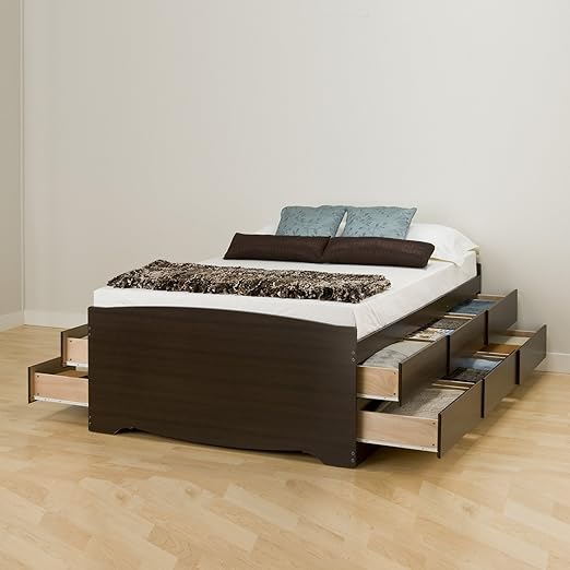 Amazon Com Prepac K Tall Queen Sonoma Platform Storage Bed With