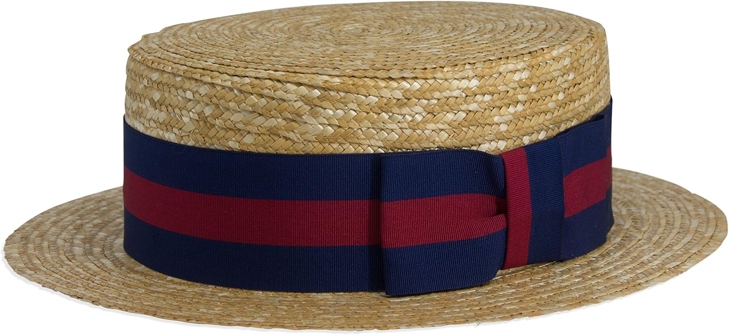 Olney Lightweight British Made Boater Hat Stripe Ribbon (61cm) Amazon