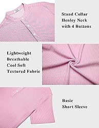 COOFANDY Men's Henley Shirt Short Sleeve Stand