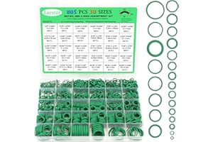LUCSTAR 805Pcs Car Air Conditioning O Ring Kit,30 O Rings Assortment Kit,Rubber O-Ring Sealing Washer Gasket Set for Pressure Washer, Plumbing Sealing Repair, Air or Gas Connections,Resist Oil Heat (805PCS)