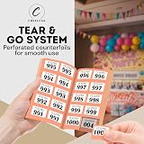 Coselena 5-Pack Cloakroom and Raffle Ticket Books 1-1000 Assorted Colours view 4