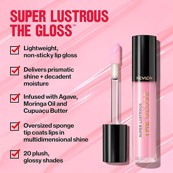 REVLON SUPER LUSTROUS LIP GLOSS, NON-STICKY, HYDRATING, HIGH SHINE FINISH, 310 CHOCO CRUSH, 0.13 OZ