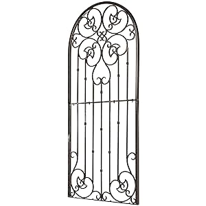 H Potter Garden Trellis for Climbing Plants Metal Wrought Iron Outdoor Wall Panel for Vines Flowers
