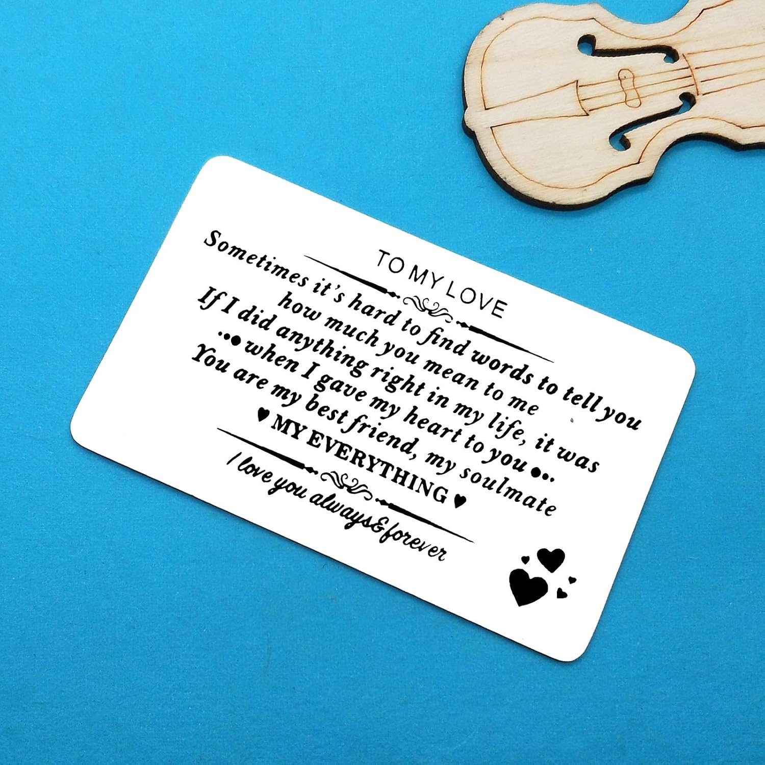 Anniversary Card Gifts for Boyfriend Husband Fiance Engraved Wallet Insert Card for Him Christmas Birthday Gifts Valentines Day Gifts I Love You Gifts for Him Boyfriend - Image 4
