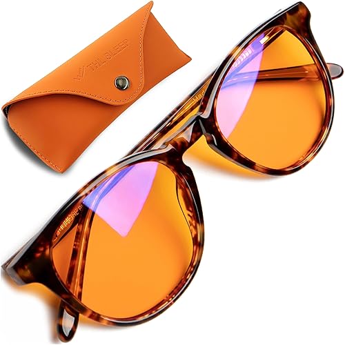 Orange Blue Light Blocking Glasses for Better Sleep Premium Acetate  Amber Orange Computer Migraine Glasses for Women Men Amber fl 41 TV