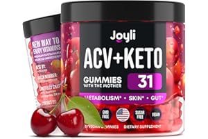 JOYLI NUTRITION Keto ACV Gummies with Marshmallow Root - Vegan & Sugar-Free ACV Keto Gummies - Advanced Water Loss Gummy Formula - Made in USA - 31 Gummies, Cherry