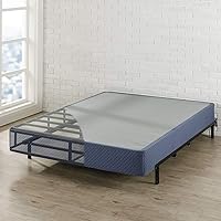 Mellow 9 Inch High Profile Box Spring, Heavy Duty Steel with Fabric-Cover, Easy Assembly, Navy, Queen