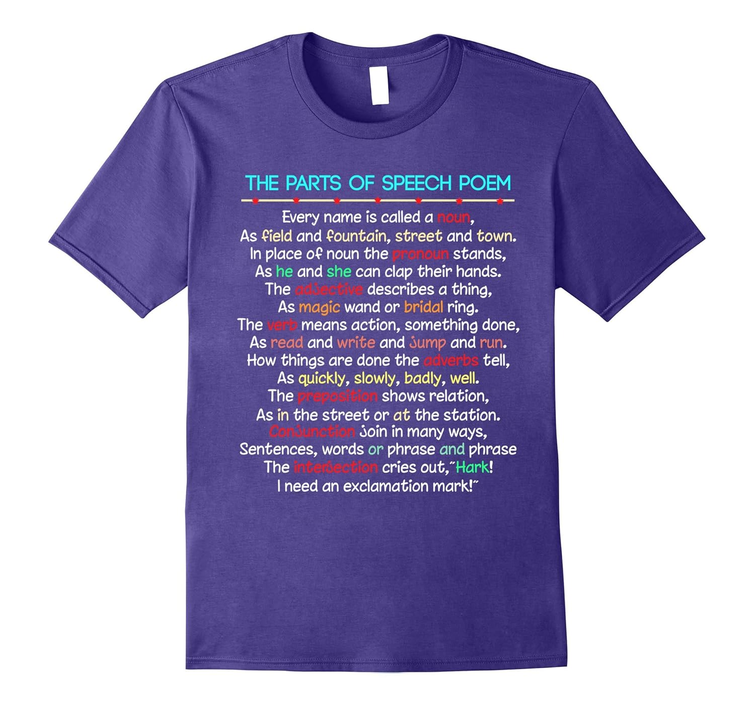 The Parts Of Speech Poem Tshirt English Teacher Gift-ANZ