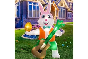 SEWRUNG 6.0 FT Easter Inflatable Bunny with Eggs，Blow Up Easter Bunny Decorations Outdoor, Unique Lighted Easter Decorations for Indoor Outdoor Yard Garden Lawn Holiday Party Decor