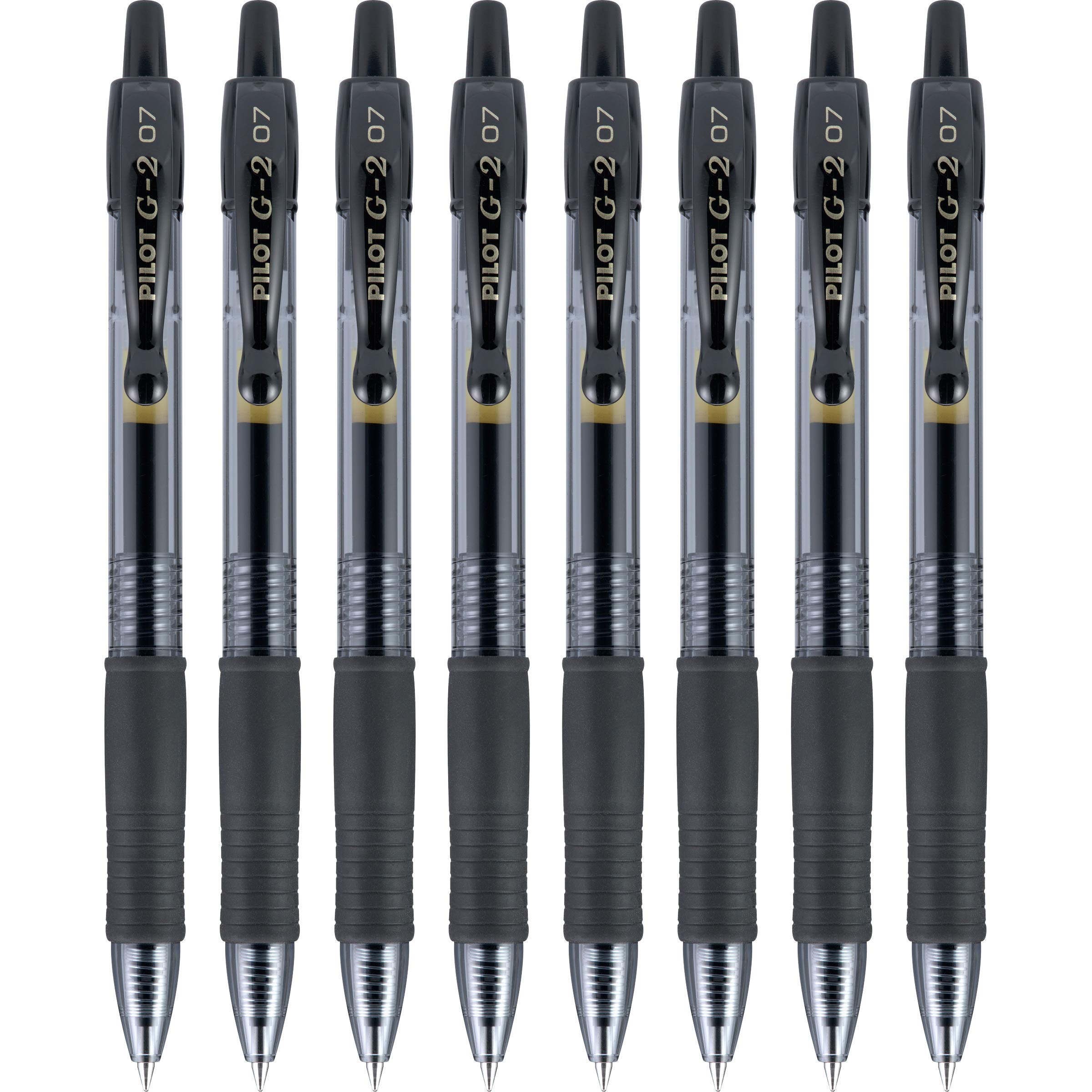 Bolígrafos PILOT G2, 0,7 mm, tinta negra, paquete de 8
