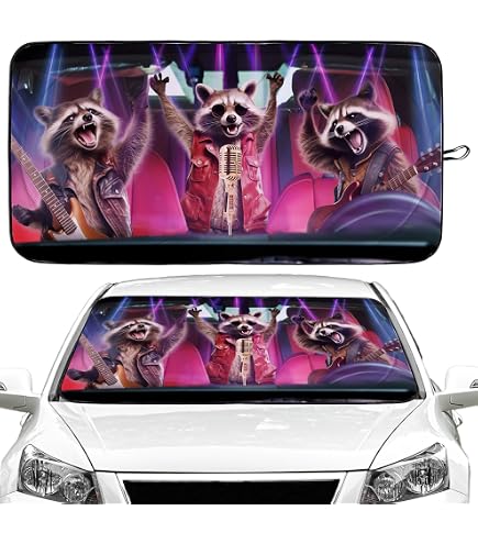Amazon.com: Oarencol Raccoon Driving Car Windshield Sun Shade