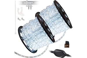 WYZworks 3312LEDs 300ft LED Outside Rope Lights, Outdoor ETL Certified Waterproof Permanent 360 Degree Light Emitting, Flexible Tube, Connectable, Christmas Palm Tree Exterior Landscape, Cool White