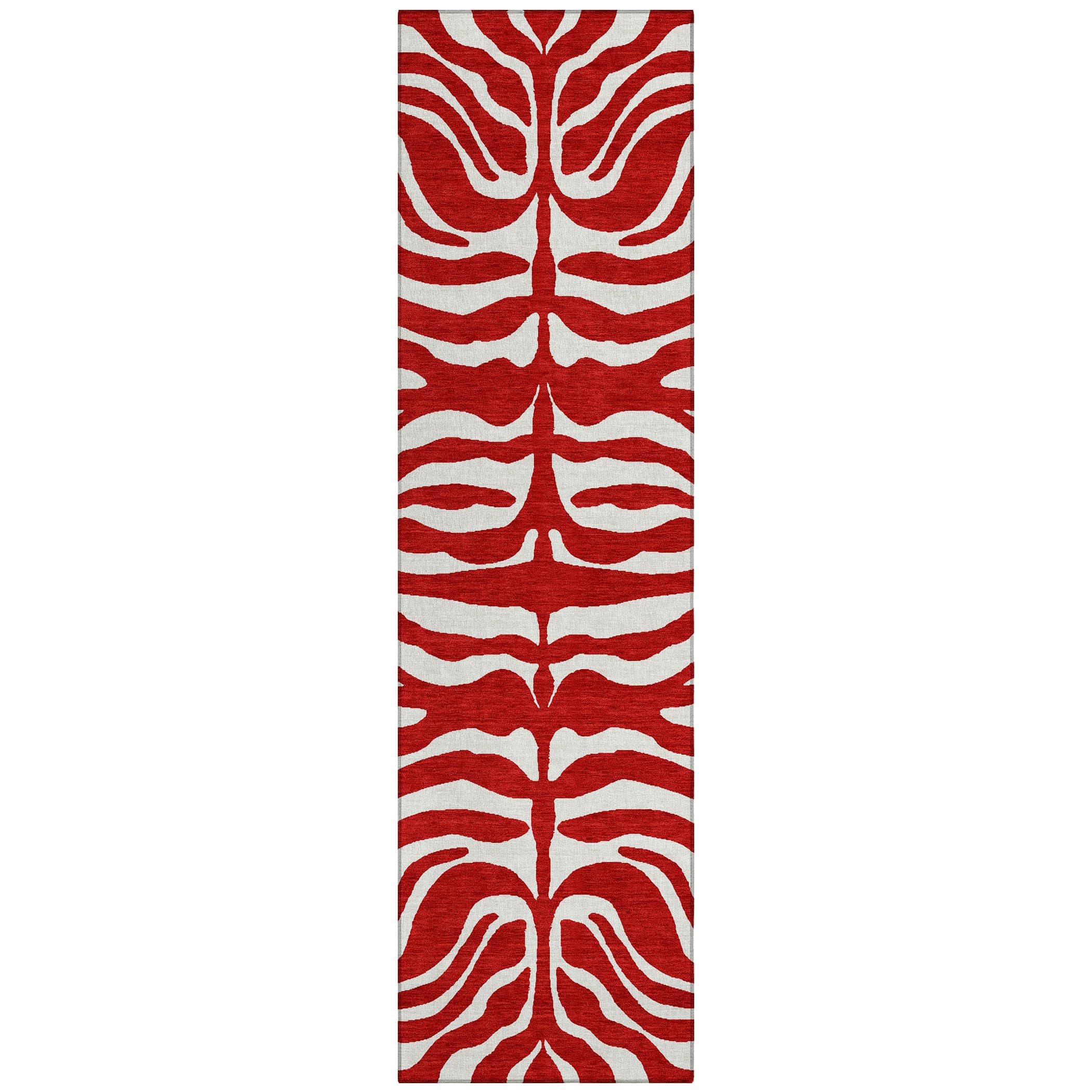 Addison Rugs Chantille ACN1042 Red 2’3″ x 7’6″ Indoor Outdoor Runner Rug, Machine Washable, Stain Resistant, Easy Clean, Non Shedding, Hallway, Laundry, Patio, Kitchen Rug