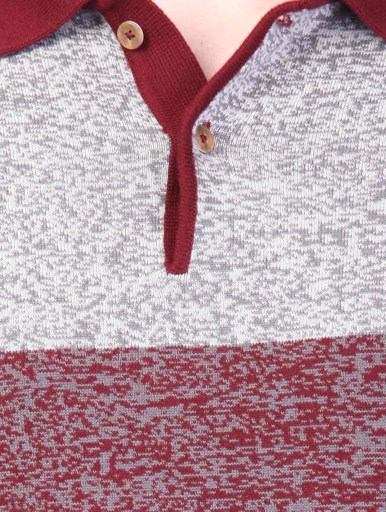 men's polo neck full sleeves striped cotton autumn winter t-shirt