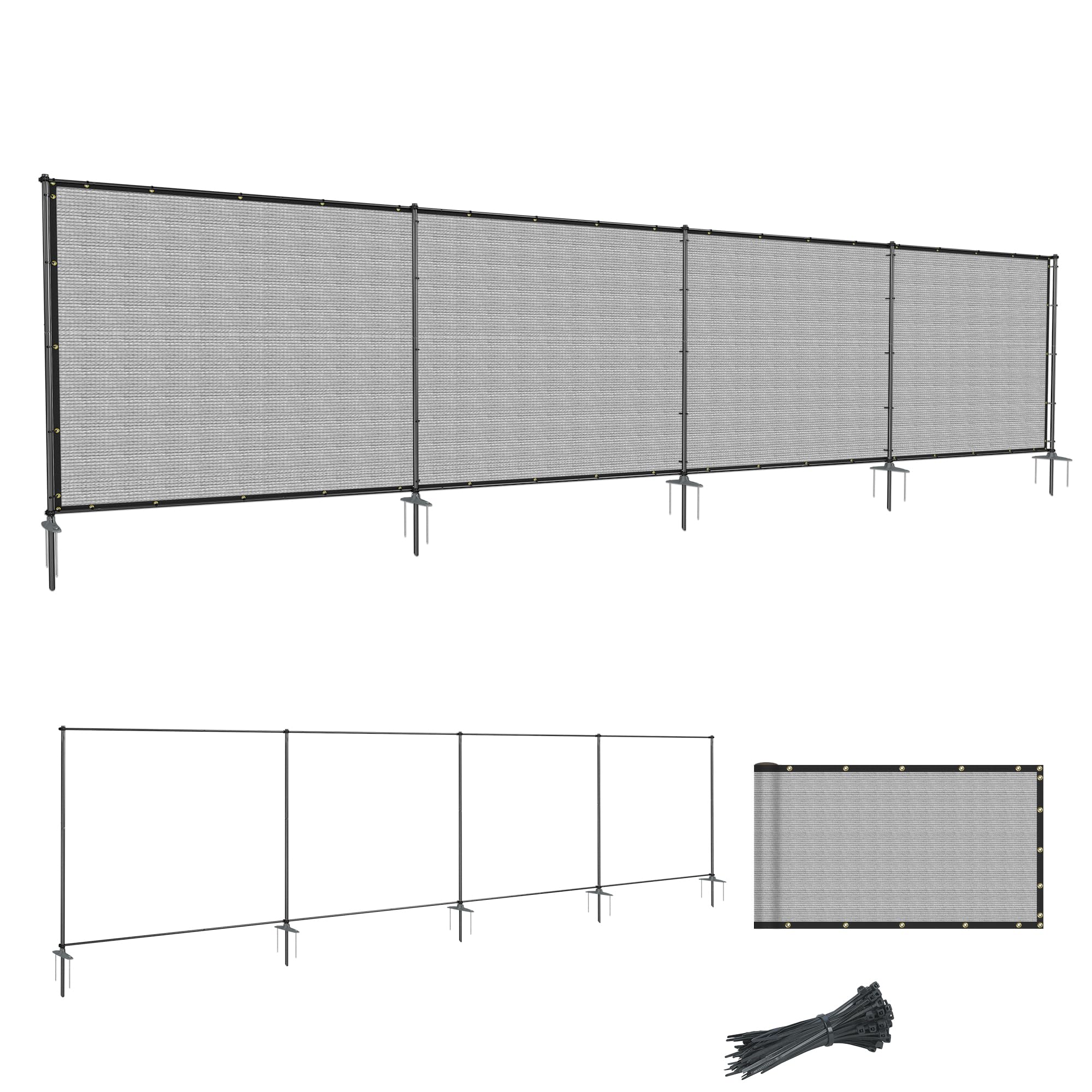SunnyRoyal 6' x 53' Privacy Fence Screen with Iron