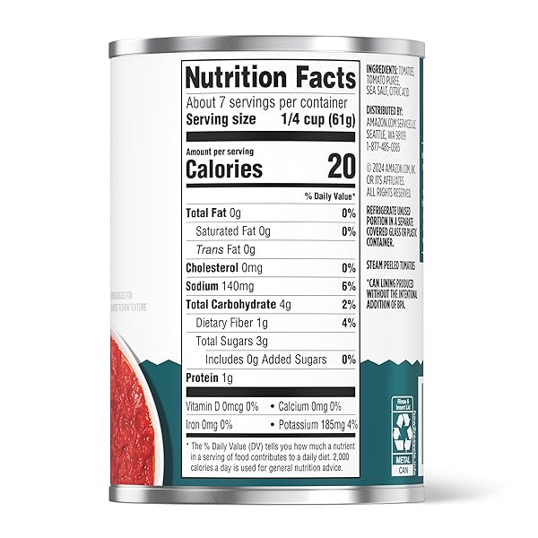 AMAZON GROCERY, CRUSHED TOMATOES IN PURÉE, 15 OZ (PREVIOUSLY AMAZON FRESH, PACKAGING MAY VARY)