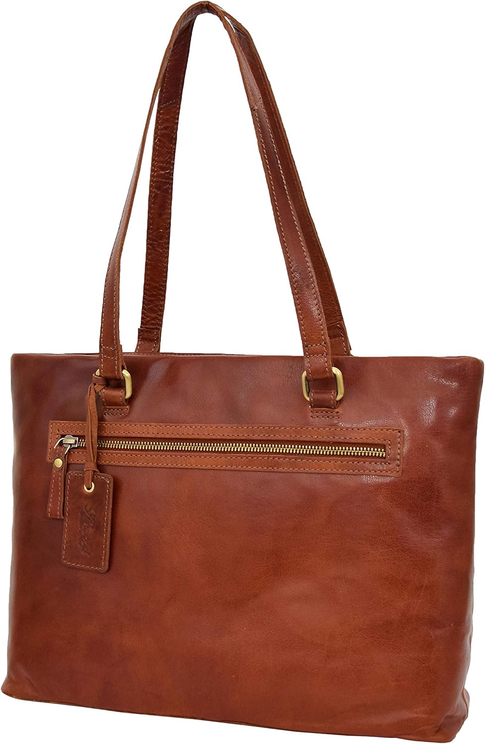 cognac leather shoulder bag