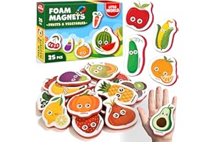 Little World Large Set of Safe and Durable Fridge Magnets for Toddlers 1-3 - Refrigerator Magnets for Kids – Baby Magnets for