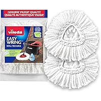 Vileda EasyWring Mop Head Refill (Pack of 2) | Machine Washable & Reusable Mop Refills | Spin Mop Replacement Head | Safe and