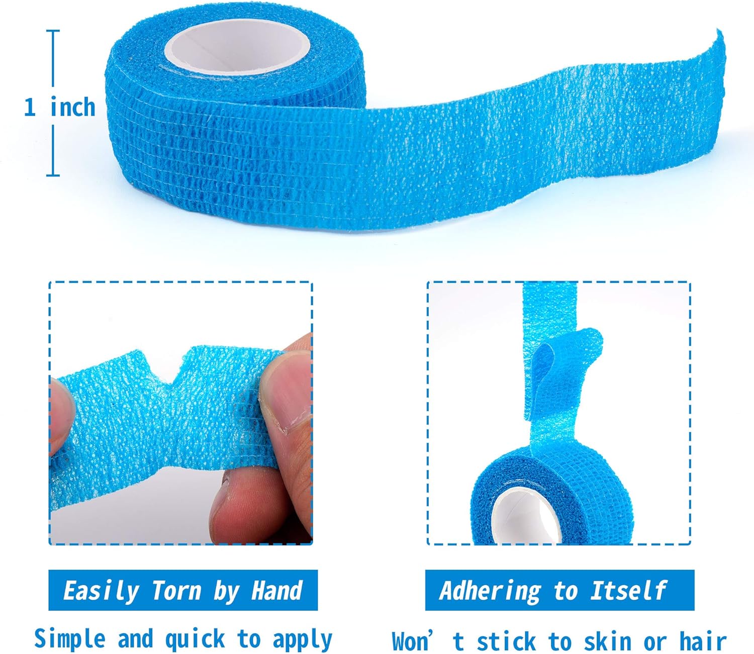 24 Pack Self Adherent Cohesive Wrap Bandages 1 Inches X 5 Yards, First Aid Tape, Elastic Self Adhesive Tape, Athletic, Sports wrap Tape, Bandage Wrap for Sports, Wrist, Ankle (Rainbow Color): Health & Personal Care