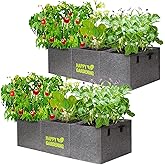 Linksandt Fabric Grow Bags, 2-Pack Raised Garden Bed with Handle for Vegetable Herbs Gardening, Fabric Plant Pots Planter Indoor Outdoor, 3 sq. ft.
