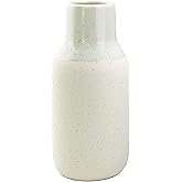 Symmetric Matrix Ceramic Vase for Home Decor, Boho and Rustic Vases for Shelf or Table, Modern Cream Vase or White Vase Livin