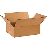 Tape Logic TL1294 Flat Corrugated Boxes, 12" x 9" x