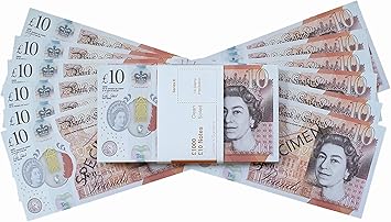 Premium Realistisches Pfund Spielgeld Scheine Wie Echt Uk 10 Gbp Falsche Scheine Mit Gratis Sparbrief Bedruckte Geldscheine Perfekt Fur Filme Social Media Und Kasino Spiele Geeignet Amazon De Spielzeug