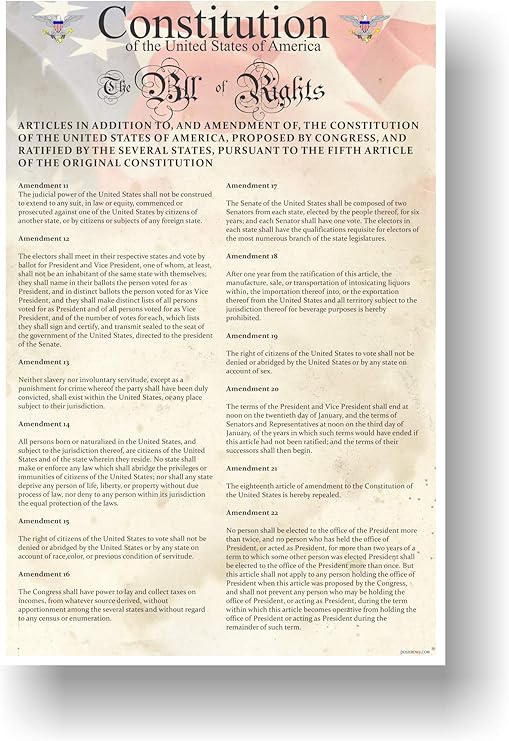 amazoncom the us constitution the bill of rights amendments 11
