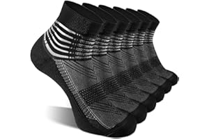 IRAMY Compression Ankle Support Socks Coolmax Wicking Cushioned Athletic Plantar Fasciitis Relief Men Women 2/3/6 Pairs
