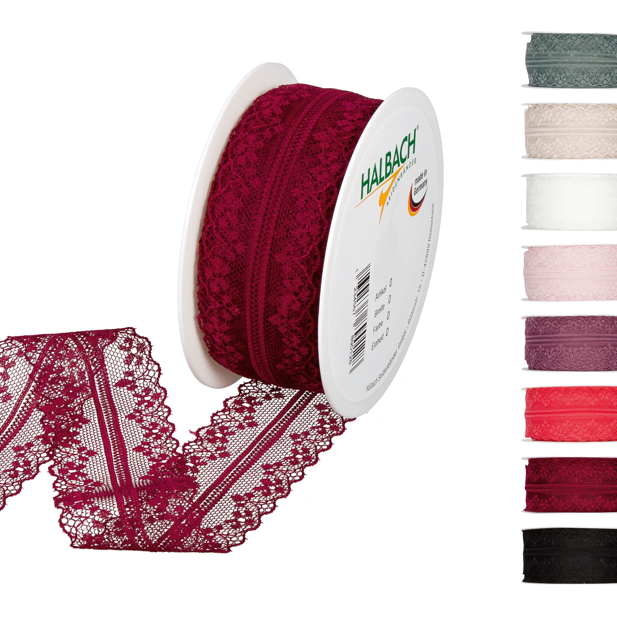 Halbach Seidenbänder Lace Ribbon 15 Metres Per Metre Roll Wedding Sewing Table Decoration Lace Trimming Lace Fabric for DIY Crafts — image 1