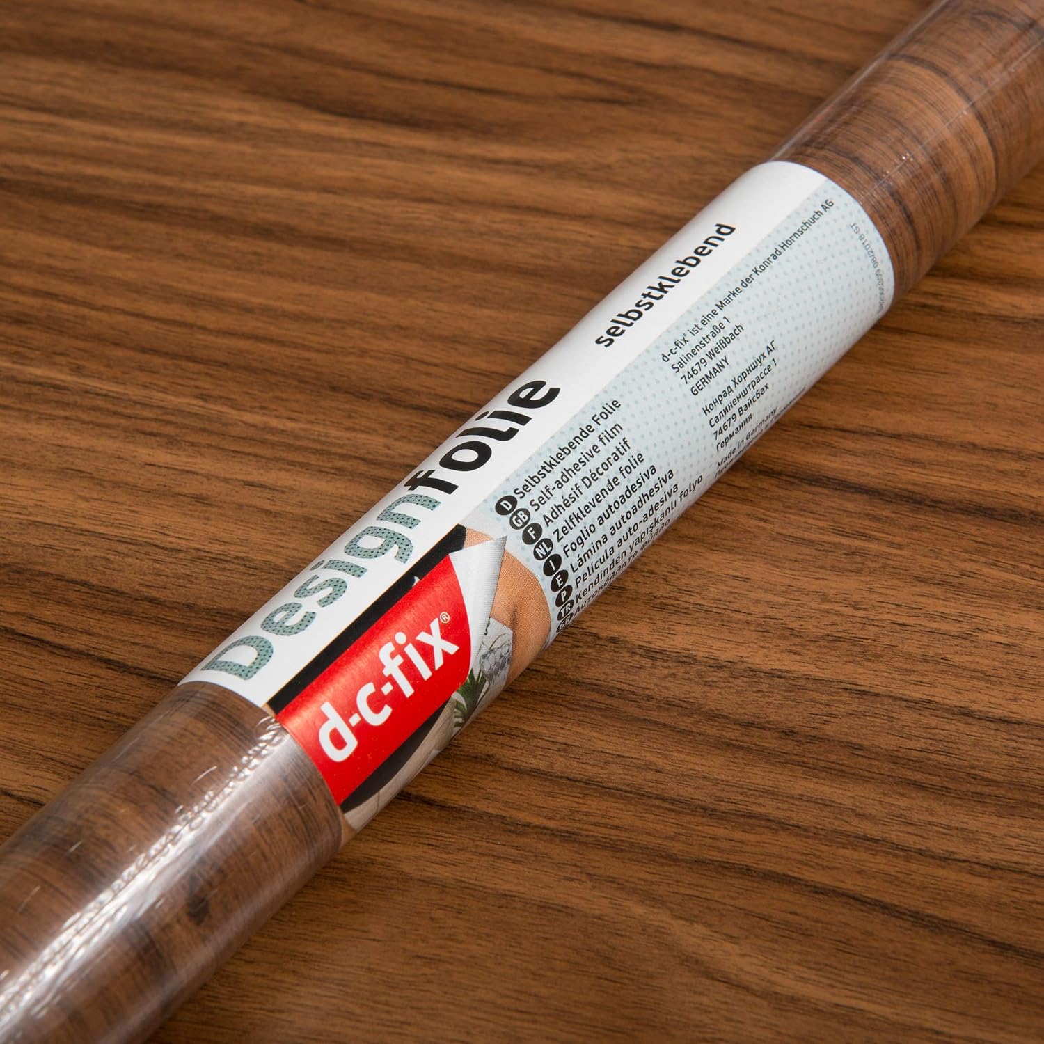 d-c-fix vinyl wrap Walnut medium wood effect 45 cm x 2 m, sticky back plastic roll for furniture kitchen & cupboards - Image 3