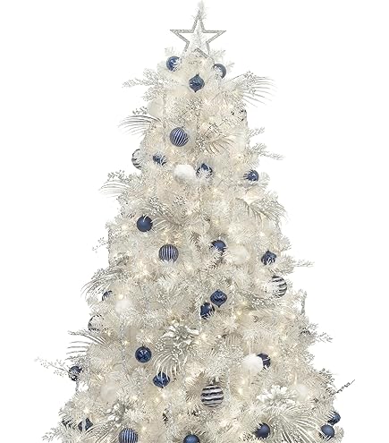Amazon.com: KI Store 7ft White Christmas Tree with Decorations and