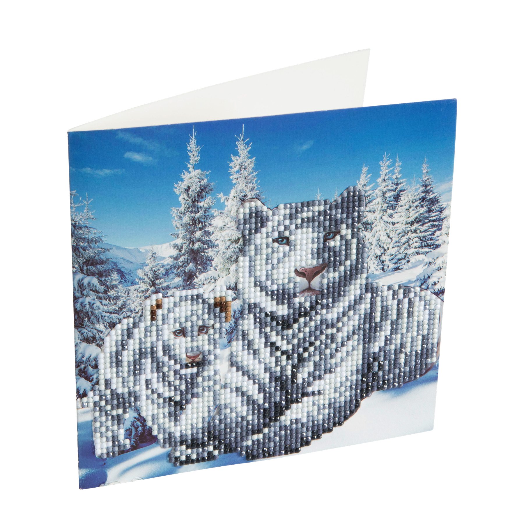 CRYSTAL ART CCK-A8: Snowy White Tigers Card Kit โ image 1